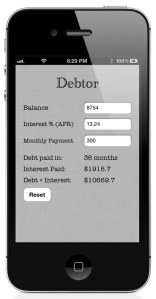 Debtor on an iPhone